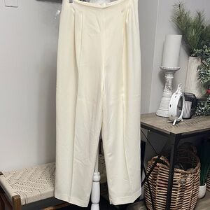 Chic Cream Women's Wide Leg  Pants